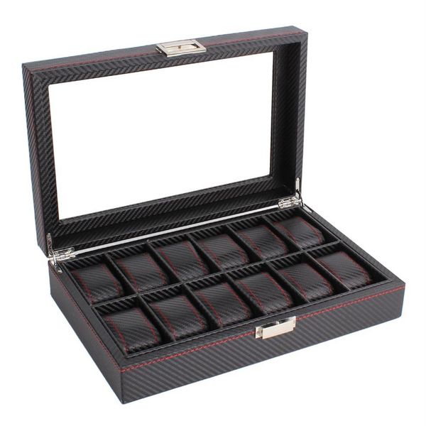 outad 12 slots carbon fiber watch box jewelry watch display storage holder rectangle black leather case232r, Black;blue
outad 12 slots carbon fiber watch box jewelry watch display storage holder rectangle black leather case232r, Black;blue
