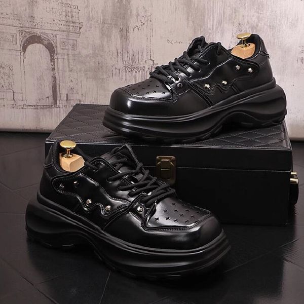 new trend luxury designer black rivet thick bottom casual shoes for men flats punk rock loafers sport walking shoes 1aa37
new trend luxury designer black rivet thick bottom casual shoes for men flats punk rock loafers sport walking shoes 1aa37