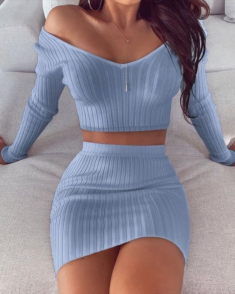 two piece dress ladies casual pullover v-neck long-sleeved knit short midi skirt suit autumn and winter female street women's clothing, White
two piece dress ladies casual pullover v-neck long-sleeved knit short midi skirt suit autumn and winter female street women's clothing, White