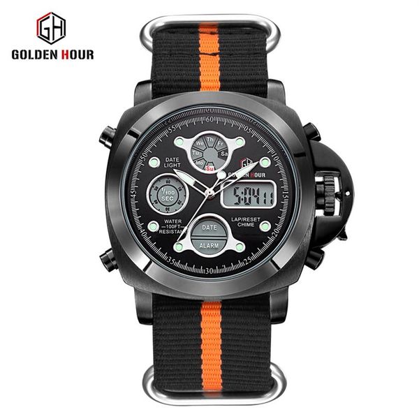 reloj hombre goldenhour outdoor sport watch men canvas strap watches auto date display man wrist watch relogio masculino265z, Slivery;brown
reloj hombre goldenhour outdoor sport watch men canvas strap watches auto date display man wrist watch relogio masculino265z, Slivery;brown