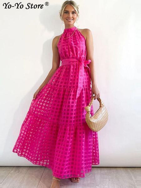 basic casual dresses grid hollow long dress for women halter sleeveless with belt elegant female summer vintage beach vestido 2023 230822, Black;gray
basic casual dresses grid hollow long dress for women halter sleeveless with belt elegant female summer vintage beach vestido 2023 230822, Black;gray