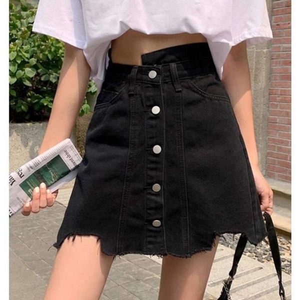 fat mm large size irregular denim skirt high waist a line female summer black buttoned up
fat mm large size irregular denim skirt high waist a line female summer black buttoned up