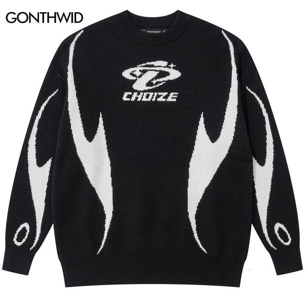 men's sweaters hip hop sports sweater y2k harajuku knitted letter retro patchwork jumper streetwear men fashion loose pullovers knitwea, White;black
men's sweaters hip hop sports sweater y2k harajuku knitted letter retro patchwork jumper streetwear men fashion loose pullovers knitwea, White;black