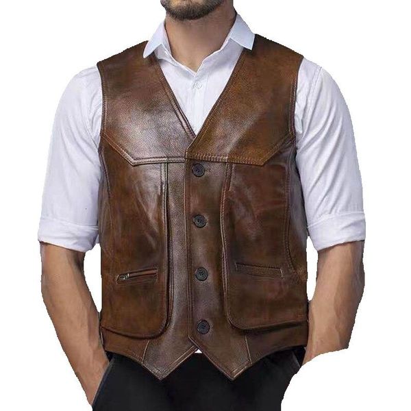 men s vests large piece of genuine leather motorcycle vest mens fit real cowhide waistcoat bikers size 8xl sleeveless jacket 230822, Black;white
men s vests large piece of genuine leather motorcycle vest mens fit real cowhide waistcoat bikers size 8xl sleeveless jacket 230822, Black;white