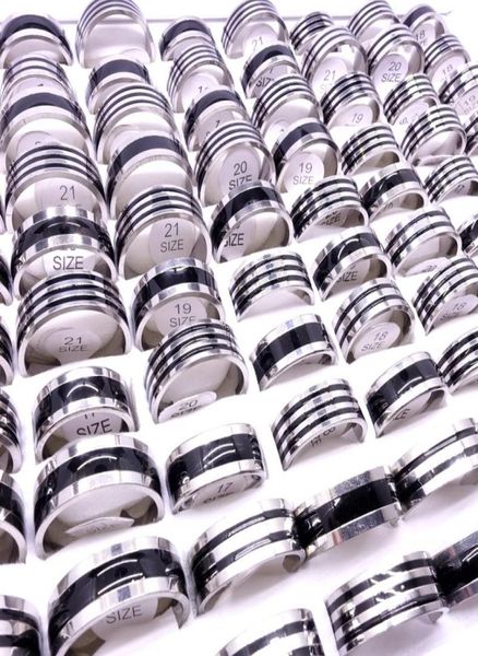 new 50pcslot mens womens 8mm band stainless steel black enamel stripes rings fashion jewelry whole bulk inside polished4556632, Silver
new 50pcslot mens womens 8mm band stainless steel black enamel stripes rings fashion jewelry whole bulk inside polished4556632, Silver