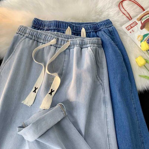 jeans men's straight tube loose drawstring nine point men's pants summer thin fashion brand light color casual wide leg pants, Blue
jeans men's straight tube loose drawstring nine point men's pants summer thin fashion brand light color casual wide leg pants, Blue