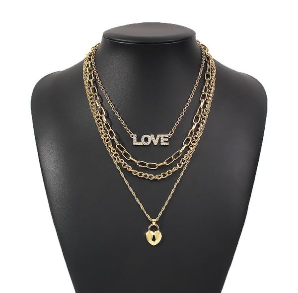 fashion multi layer pendants necklaces for women gold metal letter love heart necklace brand design jewelry gift2476541, Silver
fashion multi layer pendants necklaces for women gold metal letter love heart necklace brand design jewelry gift2476541, Silver