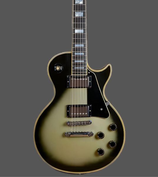 custom shop chibson yellow green gold electric guitar, vintage silverburst, adam jones, ebony fingerboard, frets binding
custom shop chibson yellow green gold electric guitar, vintage silverburst, adam jones, ebony fingerboard, frets binding