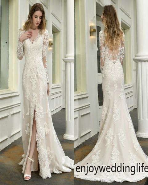 mermaid wedding dresses v neck long sleeves floor bridal sweep train lace long split wedding dresses bridal gowns custom made cps17424859, White
mermaid wedding dresses v neck long sleeves floor bridal sweep train lace long split wedding dresses bridal gowns custom made cps17424859, White