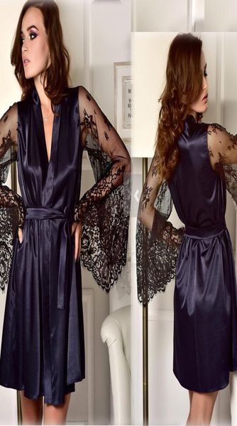 women satin silk bridesmaid robes night robe novia lace solid color satin nightwear sleeping robe femme pajamas wear8534010, Black;brown
women satin silk bridesmaid robes night robe novia lace solid color satin nightwear sleeping robe femme pajamas wear8534010, Black;brown