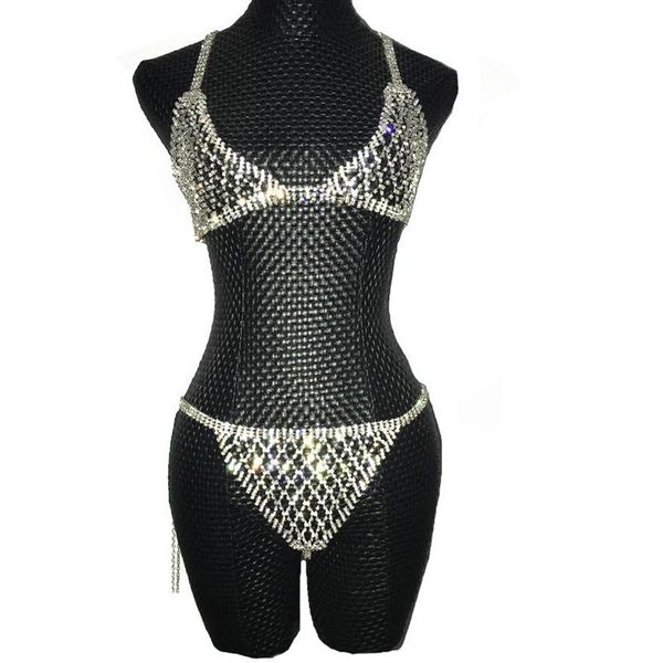 silver crystals chains bikini bra underwear birthday dance party wear two piece set female singer bling costume stage260j, Black;red
silver crystals chains bikini bra underwear birthday dance party wear two piece set female singer bling costume stage260j, Black;red