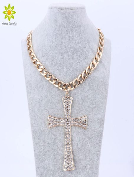 new fashion gold metal chunky chain clear crystal big cross pendant necklace4330156, Silver
new fashion gold metal chunky chain clear crystal big cross pendant necklace4330156, Silver