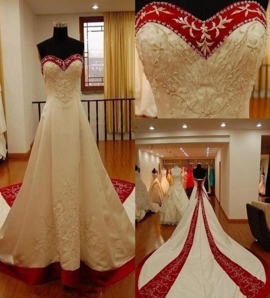 red and white stain embroidery wedding dresses 2020 sweetheart laceup corset back lace beaded bridal gowns plus size vestidos al42745101
red and white stain embroidery wedding dresses 2020 sweetheart laceup corset back lace beaded bridal gowns plus size vestidos al42745101