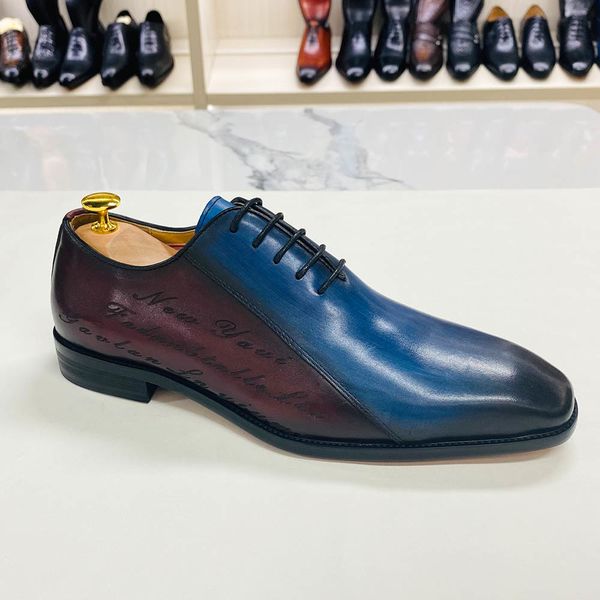 dress shoes luxury brand men leather shoes fashion formal business lace up pointed toe wedding officedrss red blue mixed color shoes for man, Black
dress shoes luxury brand men leather shoes fashion formal business lace up pointed toe wedding officedrss red blue mixed color shoes for man, Black