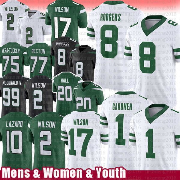 aaron rodgers ahmad sauce gardner football jersey garrett zach wilson breece hall allen lazard quinnen williams michael carter corey davis g, Black;red
aaron rodgers ahmad sauce gardner football jersey garrett zach wilson breece hall allen lazard quinnen williams michael carter corey davis g, Black;red