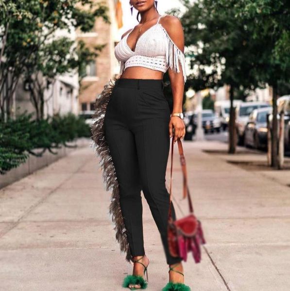 side fringe pants women skinny trousers high waist stretch bodycon tassel pants2212834, Black;white
side fringe pants women skinny trousers high waist stretch bodycon tassel pants2212834, Black;white