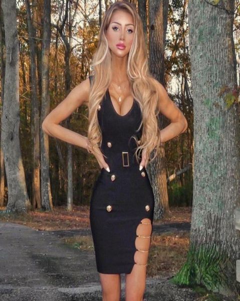 women sunner style v neck chain black bandage dress 2022 celebrity designer fashion party club vestido casual dresses1806773, Black;gray
women sunner style v neck chain black bandage dress 2022 celebrity designer fashion party club vestido casual dresses1806773, Black;gray