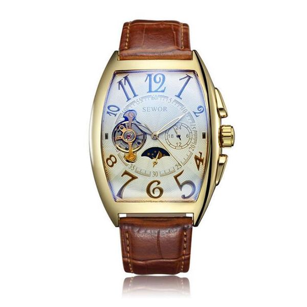 sewor mechanical watch automatic movement watch leather belt men's casual fashion watch sew140-22211, Slivery;brown
sewor mechanical watch automatic movement watch leather belt men's casual fashion watch sew140-22211, Slivery;brown