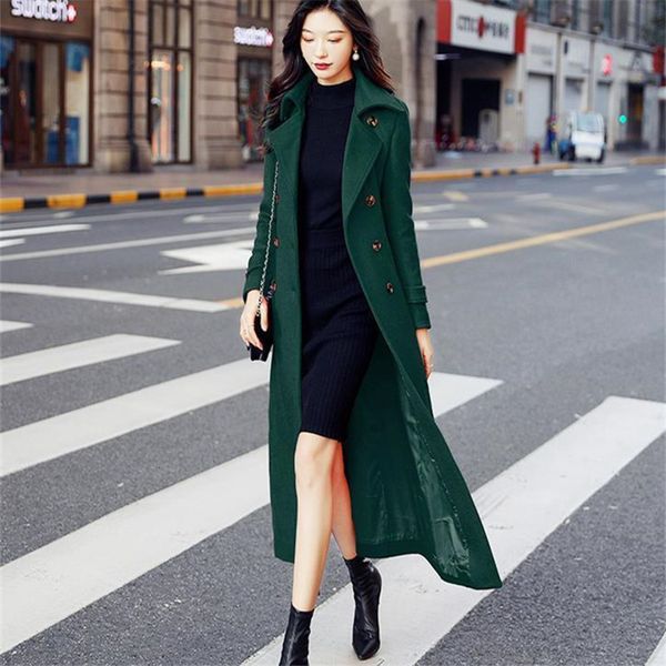 women's wool blends autumn winter woolen coat for women solid color plus cotton thick double-breasted fashion temperament jacket female, Black
women's wool blends autumn winter woolen coat for women solid color plus cotton thick double-breasted fashion temperament jacket female, Black