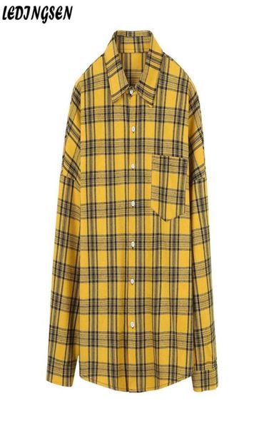 ledingsen brand men shirt casual cotton loose long sleeve yellow plaid for camiseta hombre streetwear size 2xl9461337, White;black
ledingsen brand men shirt casual cotton loose long sleeve yellow plaid for camiseta hombre streetwear size 2xl9461337, White;black