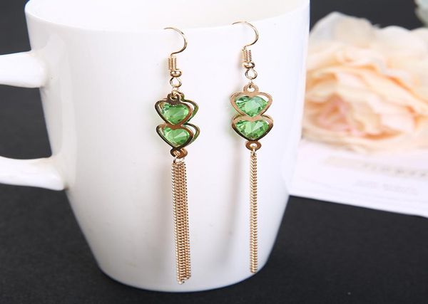 2018 new elegant crystal love heart rhinestone tassel earrings for women fashion jewelry blue long pendientes7039455, Golden
2018 new elegant crystal love heart rhinestone tassel earrings for women fashion jewelry blue long pendientes7039455, Golden