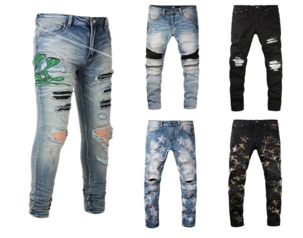 mens designer jeans embroidery of cobra distressed ripped biker skinny slim fit motorcycle bikers denim for men fashion hip hop hi4268433, Blue
mens designer jeans embroidery of cobra distressed ripped biker skinny slim fit motorcycle bikers denim for men fashion hip hop hi4268433, Blue
