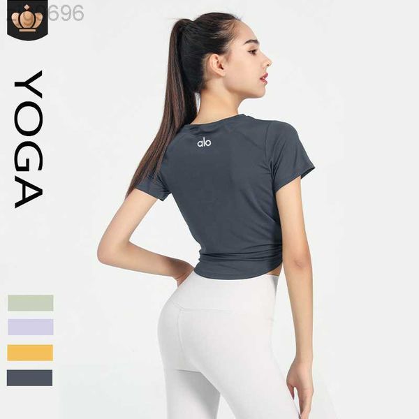 desginer al yoga t shirt aloshort sleeve women's round neck split hem slim sports t-shirt slim fit quick dry running fitness cover, White
desginer al yoga t shirt aloshort sleeve women's round neck split hem slim sports t-shirt slim fit quick dry running fitness cover, White