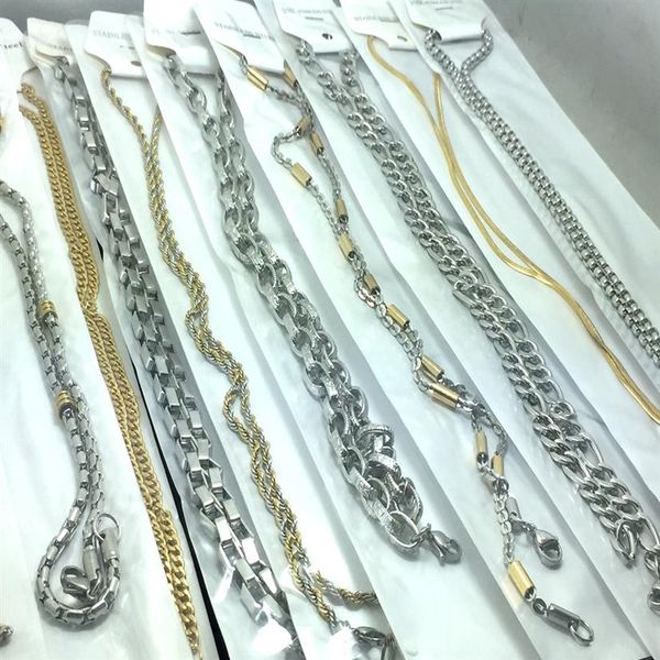 whole 10pcs stainless steel necklace man women fashion jewelry lots silver gold chains 592
whole 10pcs stainless steel necklace man women fashion jewelry lots silver gold chains 592