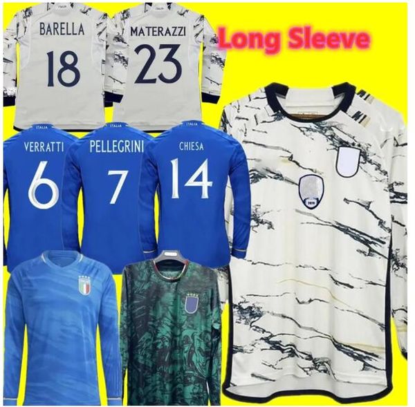 2023 italy verratti mens soccer jerseys national team pinamonti totti raspadori chiesa barella bonucci home blue away special edition long s, Black;yellow
2023 italy verratti mens soccer jerseys national team pinamonti totti raspadori chiesa barella bonucci home blue away special edition long s, Black;yellow