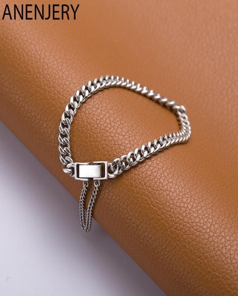 925 sterling silver fashion vintage tank chain thai silver bracelet for women men adjustable bracelets jewelry sb4073610002, Black
925 sterling silver fashion vintage tank chain thai silver bracelet for women men adjustable bracelets jewelry sb4073610002, Black