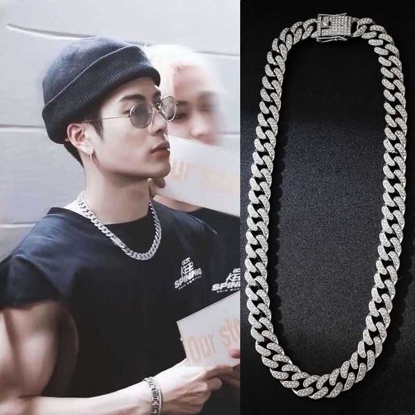 designer cuban full diamond zirconia necklace fashion ins rap street hairy student necklace, Silver
designer cuban full diamond zirconia necklace fashion ins rap street hairy student necklace, Silver
