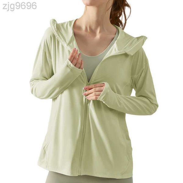 desginer alos yoga jacketsports coat women's summer outdoor zipper hooded sun protection clothing uv protection cool fitness 23ss, Black;brown 
desginer alos yoga jacketsports coat women's summer outdoor zipper hooded sun protection clothing uv protection cool fitness 23ss, Black;brown