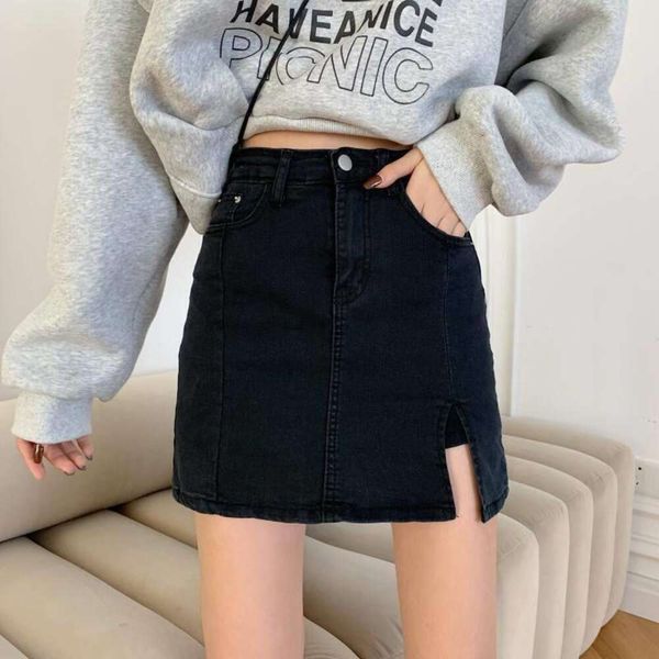 large size denim skirt summer high waists split pants fat mm girl a line short, Black
large size denim skirt summer high waists split pants fat mm girl a line short, Black