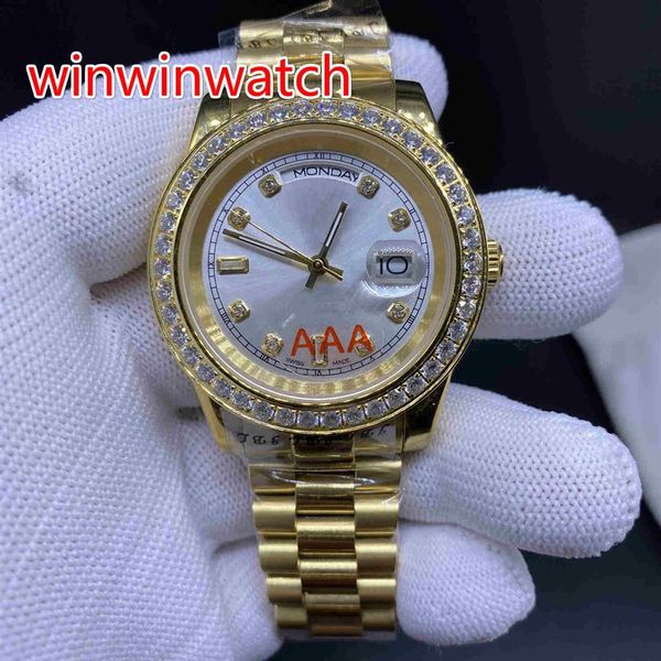 whole watch day date mechanical glide smooth 40mm mens watch gold stainless steel diamond bezel silver face wrist306p, Slivery;brown
whole watch day date mechanical glide smooth 40mm mens watch gold stainless steel diamond bezel silver face wrist306p, Slivery;brown