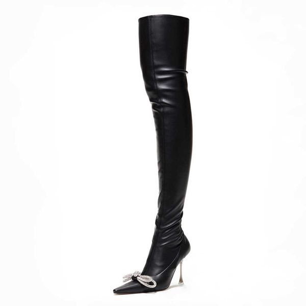 ins wind 2022 spring and autumn new thin heel rhinestone bow elastic boots over knee long large women's 230822, Black
ins wind 2022 spring and autumn new thin heel rhinestone bow elastic boots over knee long large women's 230822, Black
