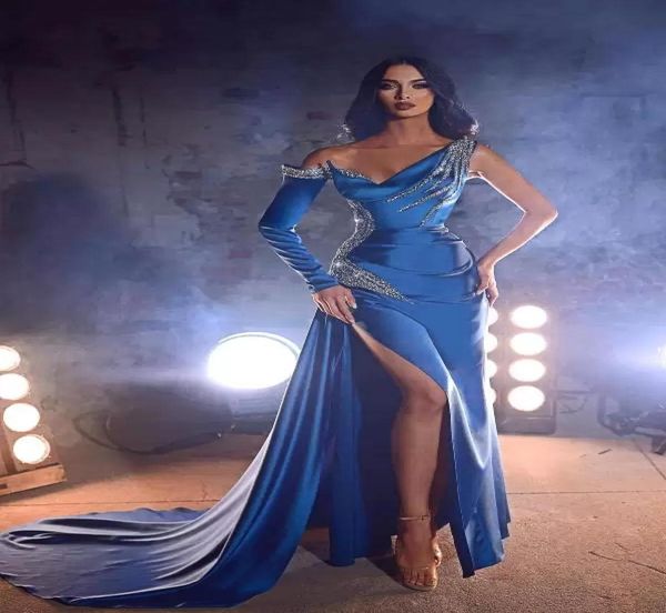 stylish blue one shoulder evening dresses mermaid high thigh split sequins beads long celebrity party gowns black girls prom 7500007, Black;red
stylish blue one shoulder evening dresses mermaid high thigh split sequins beads long celebrity party gowns black girls prom 7500007, Black;red