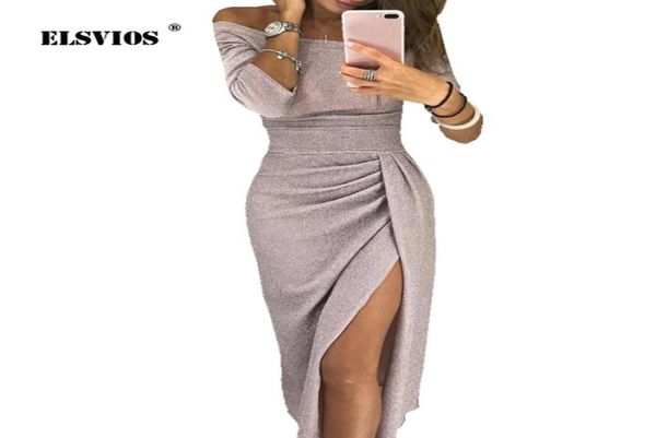 elsvios women bright silk shiny bodycon dress off shoulder party dress autumn three quarter sleeve elegant midi dresses j19061003588, Black;pink
elsvios women bright silk shiny bodycon dress off shoulder party dress autumn three quarter sleeve elegant midi dresses j19061003588, Black;pink