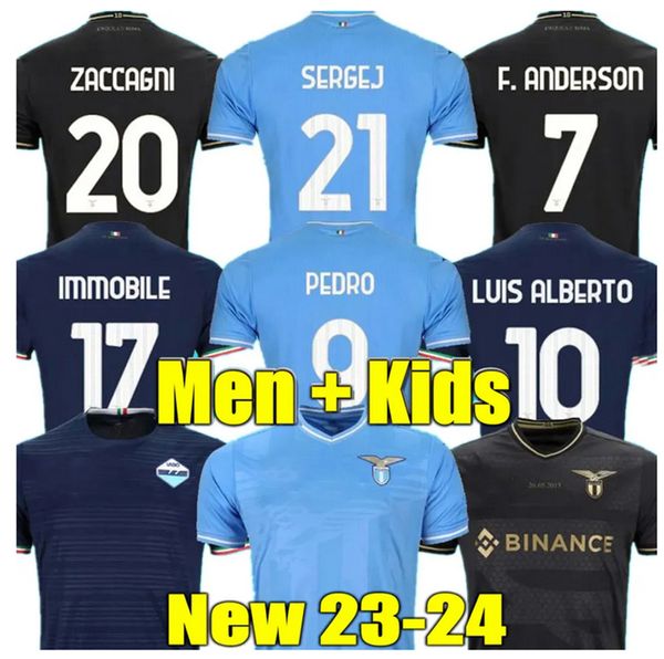 23 24 lazio soccer jerseys maglie 2023 2024 immobile luis bastos sergej j.correa acerbi badelj lucas marusic men kids kit full sets football, Black;yellow
23 24 lazio soccer jerseys maglie 2023 2024 immobile luis bastos sergej j.correa acerbi badelj lucas marusic men kids kit full sets football, Black;yellow