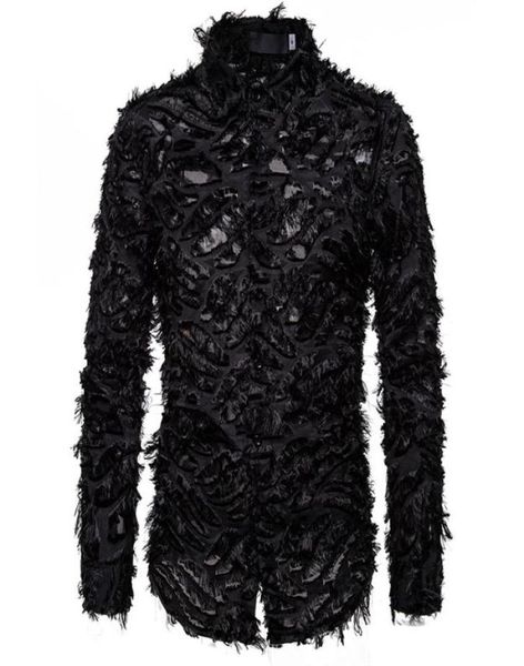 black feather lace shirt men 2020 fashion brand nightclub singer mens dress shirts event party prom camisa social masculina2362955, White;black
black feather lace shirt men 2020 fashion brand nightclub singer mens dress shirts event party prom camisa social masculina2362955, White;black