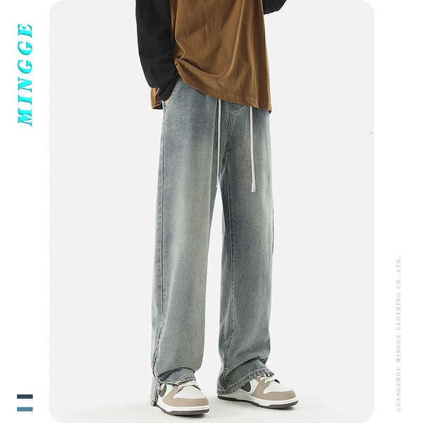 mingge | xintang autumn and winter new long pants fashion brand popular loose small straight leg zipper jeans for men, Blue
mingge | xintang autumn and winter new long pants fashion brand popular loose small straight leg zipper jeans for men, Blue