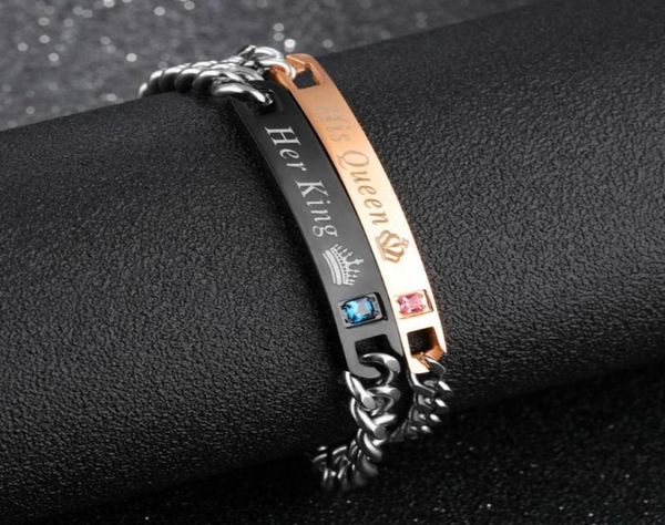 2pcset romantic his queen her king couple bracelets stainless steel matching wristband lovers bracelet crown charm link chain1965453, Black
2pcset romantic his queen her king couple bracelets stainless steel matching wristband lovers bracelet crown charm link chain1965453, Black
