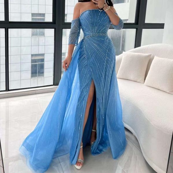2023 luxury dubai strapless mermaid sky blue evening dress short sleeve beads prom dresses for women party prom dress, Black;red
2023 luxury dubai strapless mermaid sky blue evening dress short sleeve beads prom dresses for women party prom dress, Black;red