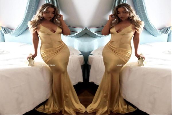 simple style v neck gold mermaid evening dresses backless soft satin draped spaghetti strap long prom dresses custom ma3062050, Black;red
simple style v neck gold mermaid evening dresses backless soft satin draped spaghetti strap long prom dresses custom ma3062050, Black;red