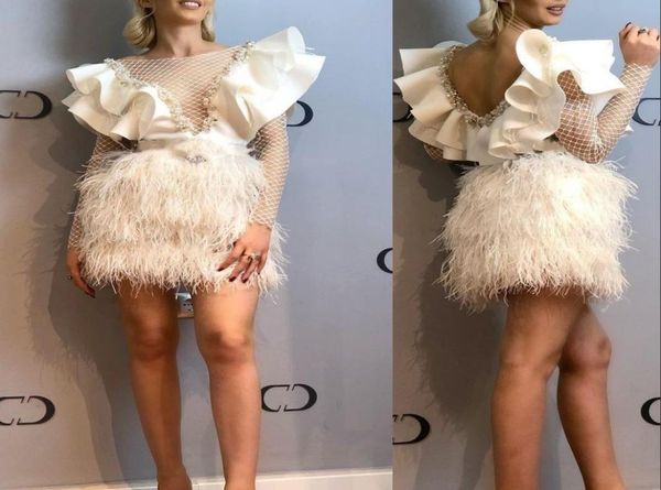 2023 luxury feather cocktail dresses jewel neck illusion ruffles crystal beads short mini prom dress party homecoming gowns l6488318, Black
2023 luxury feather cocktail dresses jewel neck illusion ruffles crystal beads short mini prom dress party homecoming gowns l6488318, Black