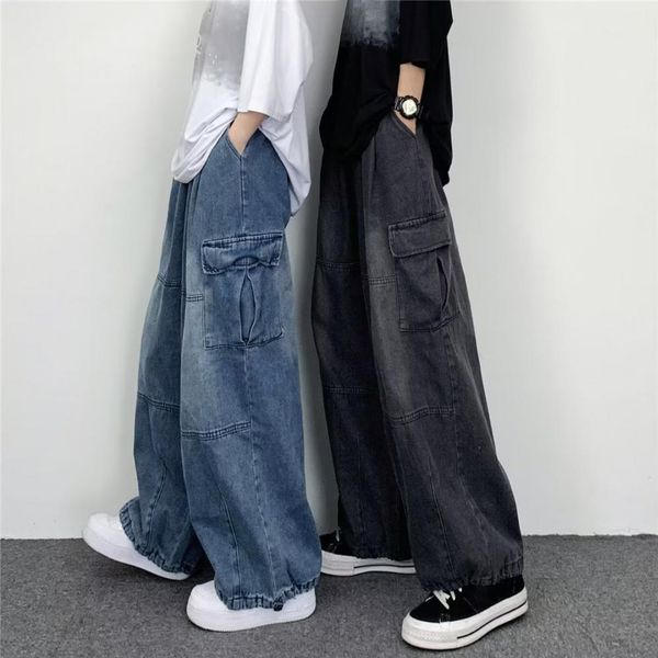 men's jeans men denim pants bottoms baggy cargo jeans solid color relaxed fit mid waist denim trousers streetwear 230815, Blue
men's jeans men denim pants bottoms baggy cargo jeans solid color relaxed fit mid waist denim trousers streetwear 230815, Blue