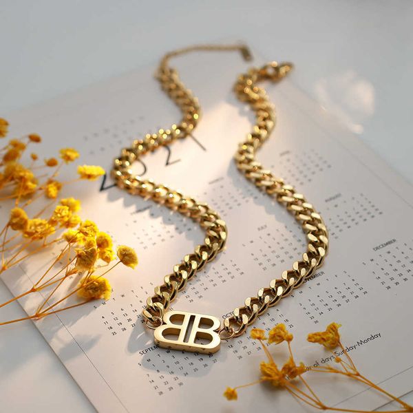 fashion designer double b jewelry 18k double b letter necklace jewelry trend hip hop cuban chain colorless neckchain, Silver
fashion designer double b jewelry 18k double b letter necklace jewelry trend hip hop cuban chain colorless neckchain, Silver