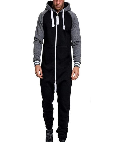 men onepiece garment patchwork pajama playsuit mens zipper hoodie camouflage jumpsuit streetwear fashion autumn winter overalls t5749268, Black
men onepiece garment patchwork pajama playsuit mens zipper hoodie camouflage jumpsuit streetwear fashion autumn winter overalls t5749268, Black