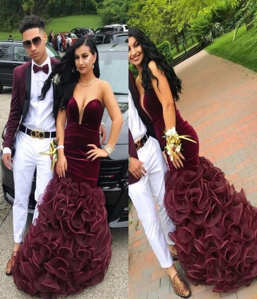 burgundy mermaid prom dresses 2019 sweetheart velvet fitted prom gowns floor length ruffled african cocktail party gowns3029565, Black
burgundy mermaid prom dresses 2019 sweetheart velvet fitted prom gowns floor length ruffled african cocktail party gowns3029565, Black