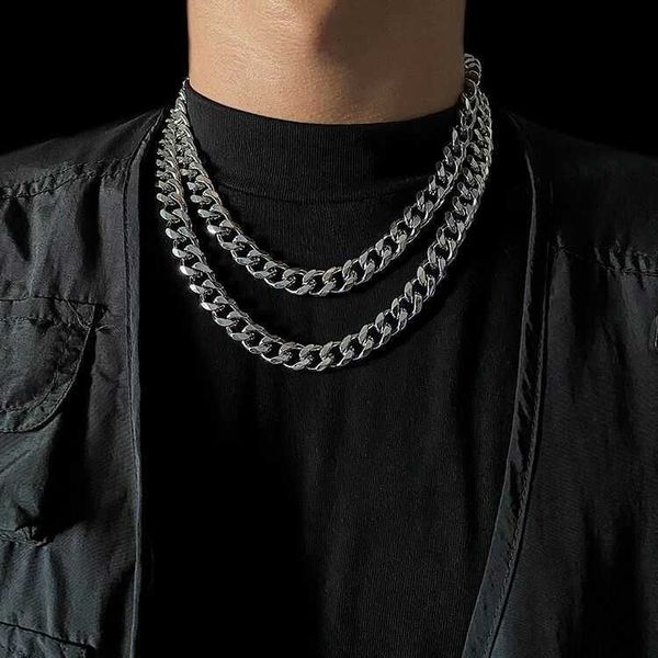 designer cuban chain hiphop men's and women's fashion hip hop ins exaggerated titanium steel colorless high street chunky necklace, Silver
designer cuban chain hiphop men's and women's fashion hip hop ins exaggerated titanium steel colorless high street chunky necklace, Silver