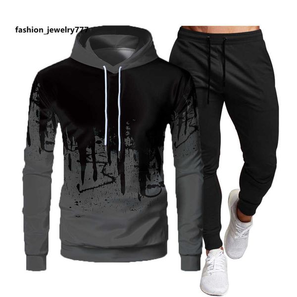 men's hoodies sweatshirts men's sports and leisure suit hooded sweater + trousers 2-piece graffiti light board sweater in spring a, Black
men's hoodies sweatshirts men's sports and leisure suit hooded sweater + trousers 2-piece graffiti light board sweater in spring a, Black
